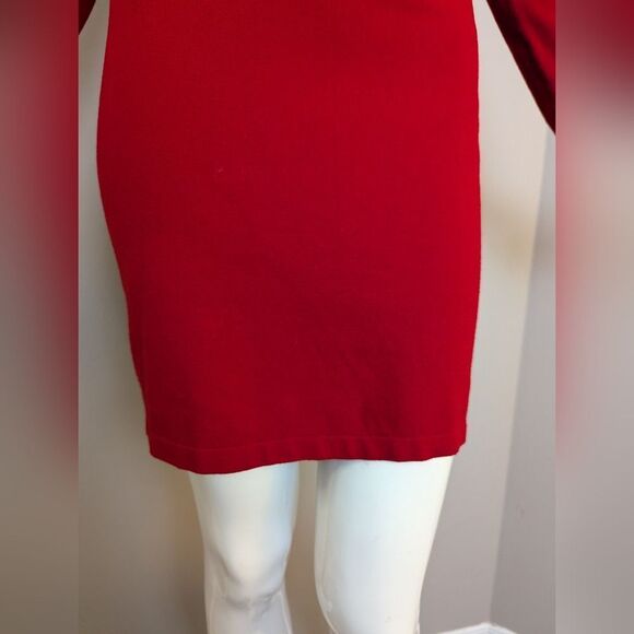 Elizabeth and James Railey Red Cutout Sheath Dress S Bodycon Long Sleeve Stretch - Picture 6 of 10